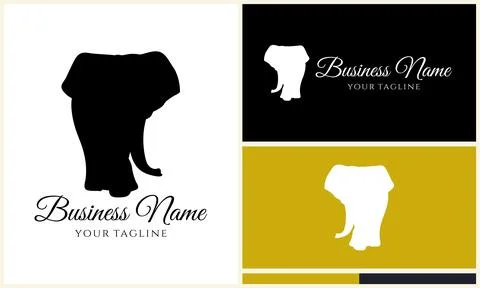 Silhouette vector elephant logo template Stock Illustration