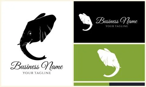 Silhouette vector elephant logo template Stock Illustration
