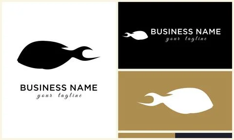 Silhouette vector fish logo template イラスト素材