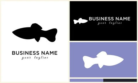 Silhouette vector fish logo template イラスト素材