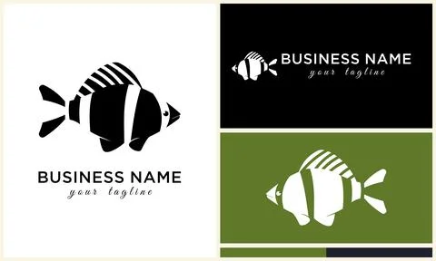 Silhouette vector fish logo template イラスト素材