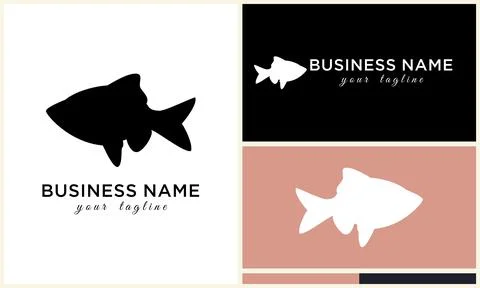 Silhouette vector fish logo template イラスト素材