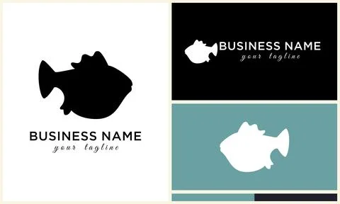 Silhouette vector fish logo template イラスト素材