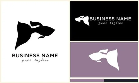 Silhouette vector fish logo template イラスト素材