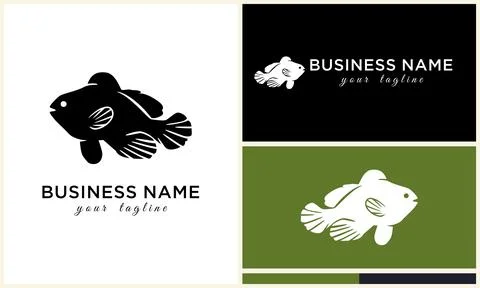 Silhouette vector fish logo template イラスト素材