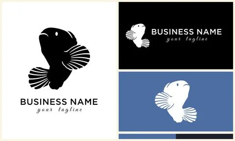 Silhouette vector fish logo template イラスト素材