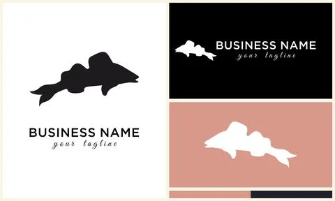 Silhouette vector fish logo template イラスト素材
