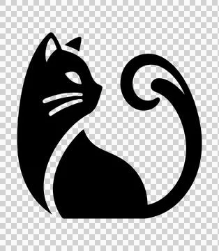 Silhouette vector illustration of cute cat Stock Illustration