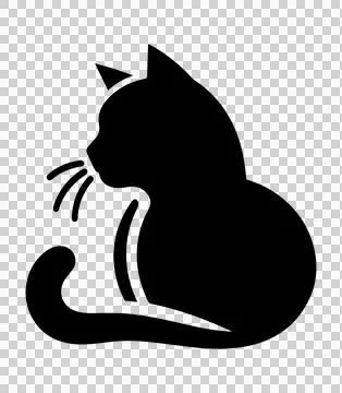 Silhouette vector illustration of cute cat sitting Stock Illustration