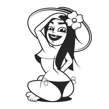 Silhouette of vector logo of beautiful sexy woman posing Stock-Illustration