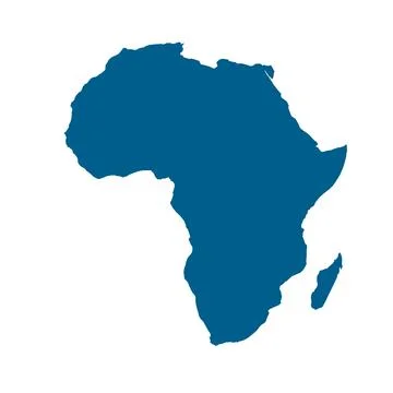 Silhouette Vector Map of Africa Stock Illustration