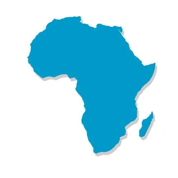 Silhouette Vector Map of Africa 스톡 일러스트