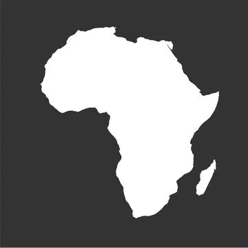 Silhouette Vector Map of Africa Stock Illustration