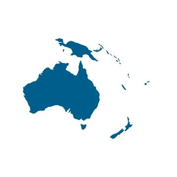 Silhouette Vector Map of Australia 스톡 일러스트