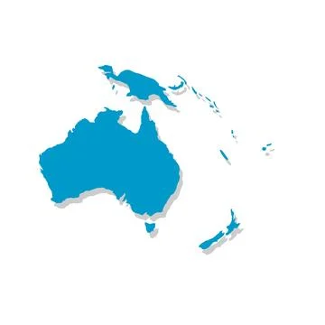 Silhouette Vector Map of Australia Stock Illustration