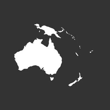 Silhouette Vector Map of Australia Stock Illustration