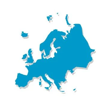 Silhouette Vector Map of Europe 스톡 일러스트
