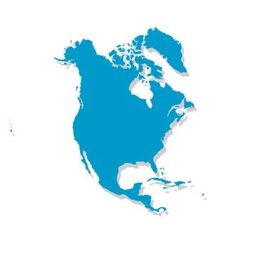Silhouette Vector Map of North America Stockillustratie