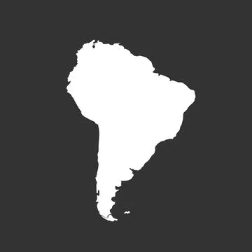 Silhouette Vector Map of South America Stock Illustration