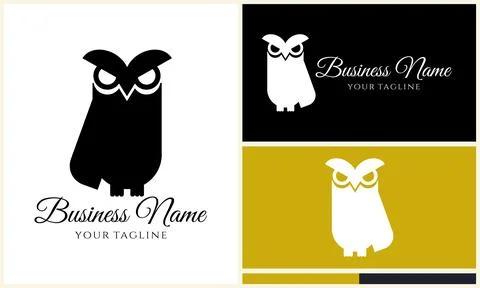Silhouette vector owl logo template Illustrazione stock