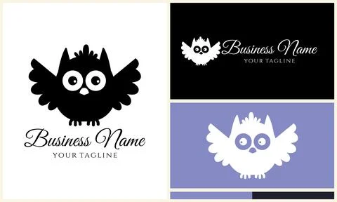 Silhouette vector owl logo template Illustrazione stock