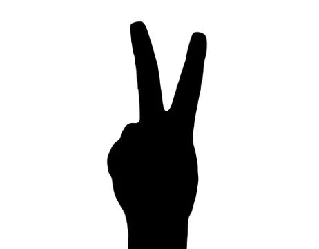 Silhouette vector piece hand on white Stock Illustration