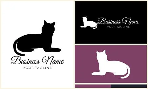 Silhouette vector tiger logo template Illustrazione stock