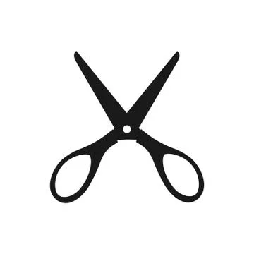 Silhouette of very open scissors Stock Illustration