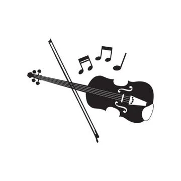 Silhouette Of Violin Stock Illustration