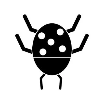 Silhouette virus computer security system technology Stock Illustration