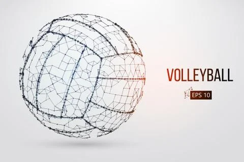 Silhouette of a volleyball ball. Vector illustration. Stock Illustration