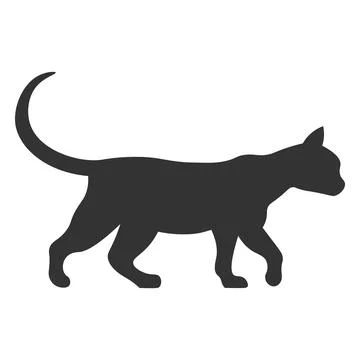 Silhouette of a walking cat, isolated. Vector illustration Stock Illustration