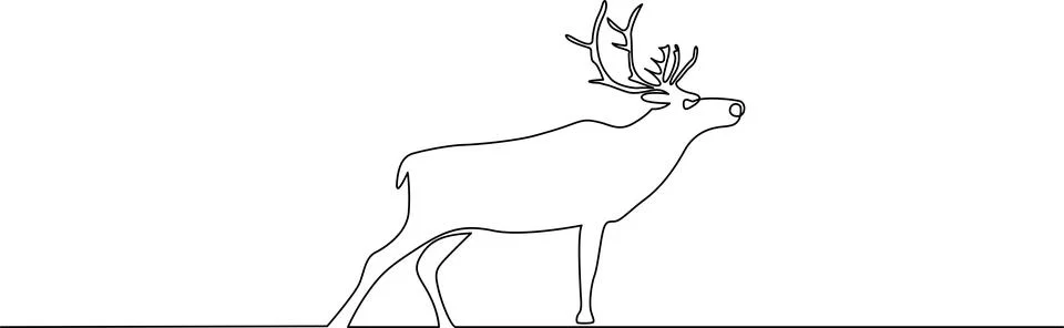 Silhouette of a walking deer Vector Illustrazione stock