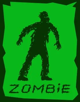 Silhouette of a walking zombie concept. Vector illustration. Stock Illustration