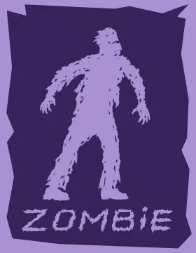 Silhouette of a walking zombie concept. Vector illustration. Stock Illustration