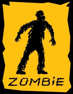 Silhouette of a walking zombie concept. Vector illustration. Stock Illustration