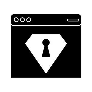 Silhouette web page security system technology イラスト素材