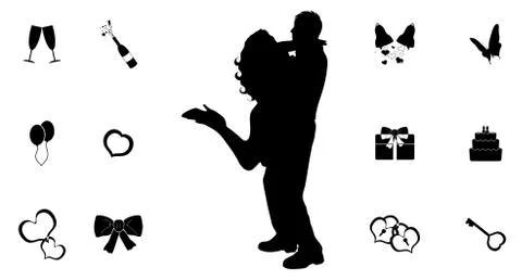 Silhouette wending Stock Illustration
