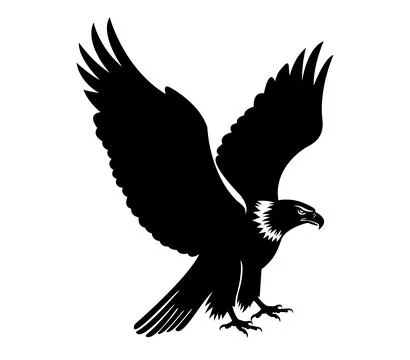 The silhouette of wild eagle vector art Illustrazione stock