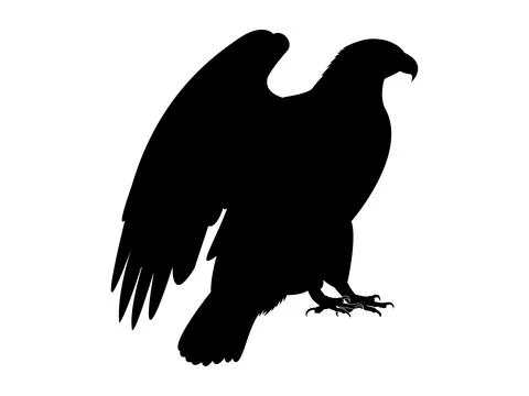 The silhouette of wild eagle vector art Stock Illustration