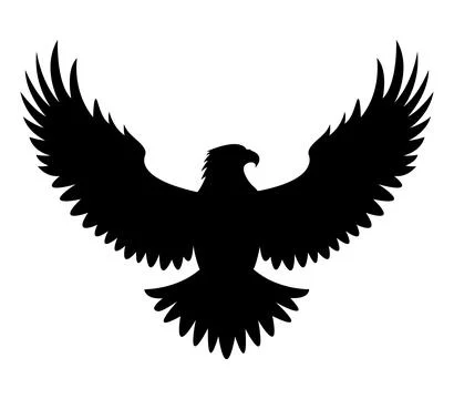 The silhouette of wild eagle vector art Stock Illustration