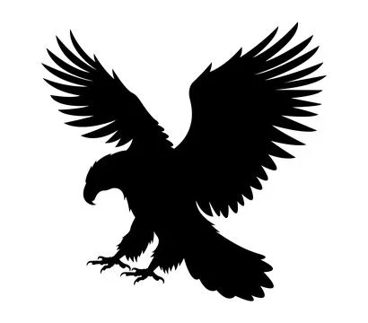 The silhouette of wild eagle vector art Stock Illustration