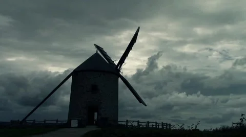 Silhouette of a windmill Stock Footage 66535298