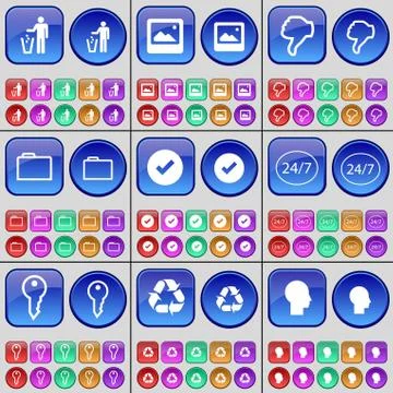Silhouette, Window, Dislike, Folder, Tick, 24/7, Key, Recycling. A large set of Stock Illustration
