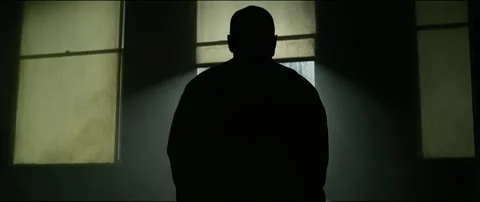 Silhouette by window Stock Footage 155550997