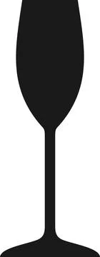 Silhouette of Wine Glass Icon. Vector Illustration. Illustrazione stock