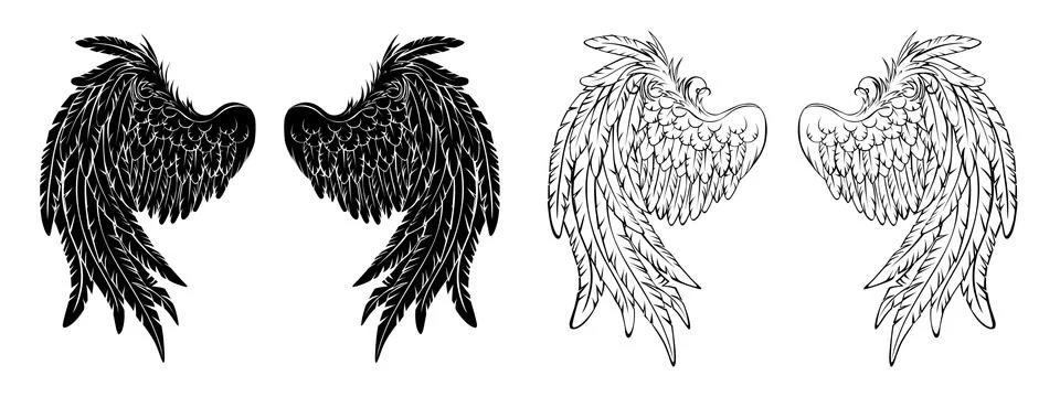 Silhouette wings Stock Illustration