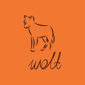 Silhouette of a wolf Stock Illustration