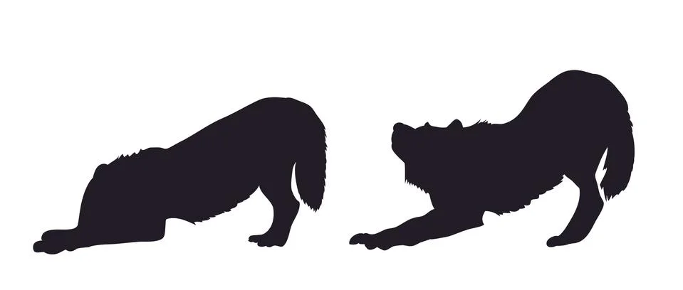 Silhouette of a wolf in motion, vector Stock Illustration