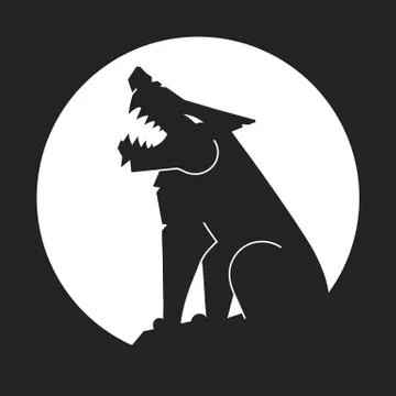 Silhouette Of The Wolf. Vector Logo. Wild Wolf. Stock Illustration